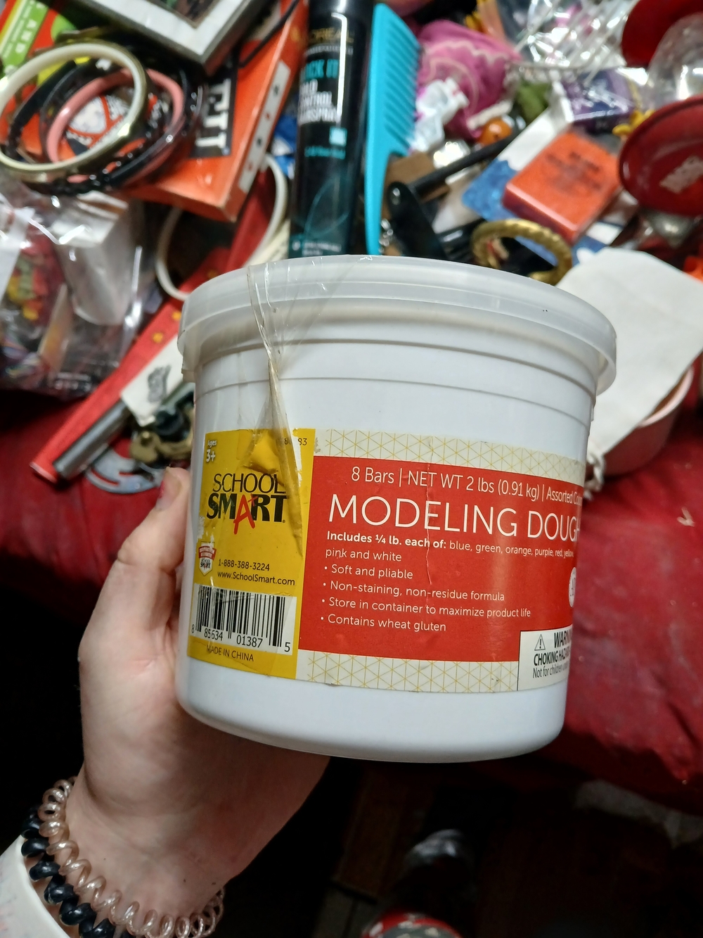 2-pound tub of School Smart Modeling Dough, a non-toxic 8 Colors